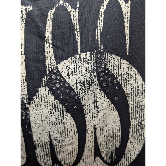 Miss Me Raw Edge Black Tank Women's Size Medium Oversized - Picture 3 of 13